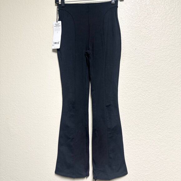 Alo Yoga High-Waist Zip It Black Flare Leggings 7/8 size XXS - Picture 6 of 9